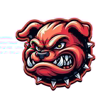 Angry Red Bulldog Head Logo vector