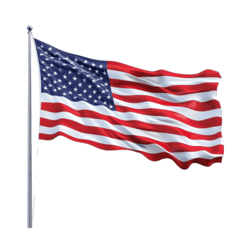 Waving American flag isolated on a Transparent background representing national pride and unity, The flag the United States America Isolated on background png