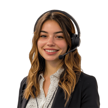 Customer service representative assisting clients with queries and providing support in a professional setting, Female customer service representative, white background png