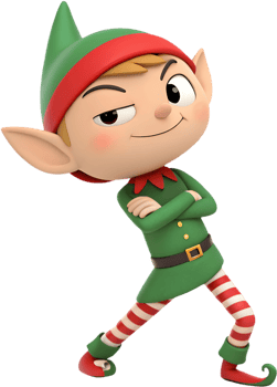 Festive Elf Cartoon Illustration with Cheerful Magic. . png