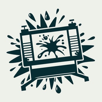 Vintage monochrome screen printing template with distressed grunge texture vector