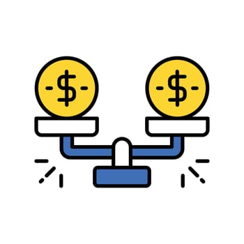 Gender Pay Gap filled outline icon. EPS 10 file vector