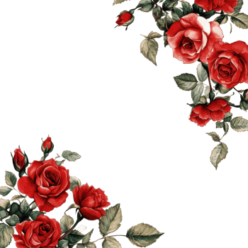 Vibrant red roses against a clean Transparent background create a stunning floral design for various occasions, Red rose background background png