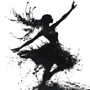 Mystic dancer captured in motion with a splash of ink creating artistic expression, Mystic Dancer in Motion A Splash Ink Captures the Artful Movement, Transparent background png