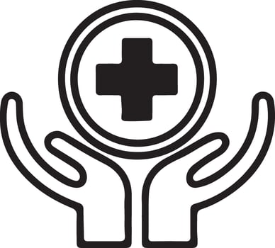 Medical good health line art icon. World health day stroke outline. Flat solid black color design. vector