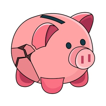 Broken Piggy Bank vector