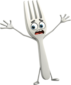 Delightful Fork Cartoon Character Clipart for Fun Projects. . png