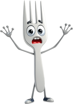 Fork Cartoon Character Clipart for Creative Kitchen Projects. . png