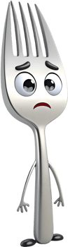 Animated Fork Cartoon Clipart for Kitchen Decor. . png