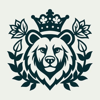 Vintage Bear Crown A Majestic Emblem of Strength and Nobility vector