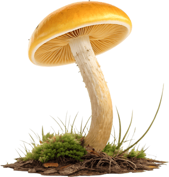 Vibrant fungi illustration with detailed and realistic textures. . png