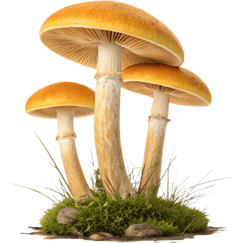 Creative fungi art with unique textures and vibrant colors. . png