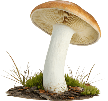 Abstract fungi illustration with vibrant textures in nature. . png