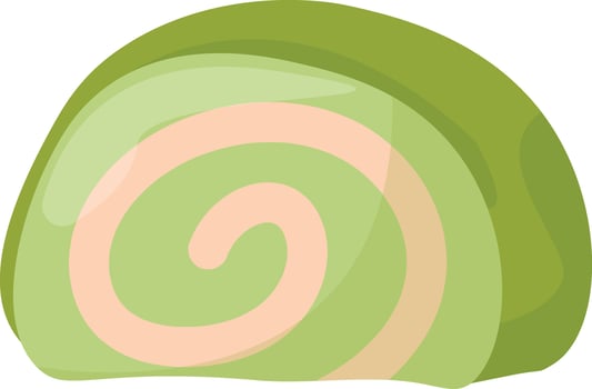 Matcha Swiss Roll Slice vector