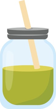 Glass Jar of Matcha Powder vector