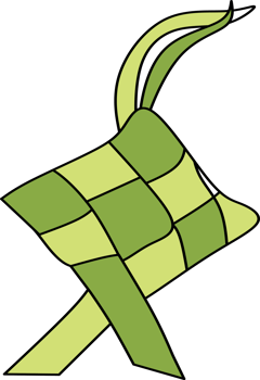 Green ketupat illustration, a traditional rice cake for Eid al-Fitr. Ramadan theme, perfect for cultural designs art png
