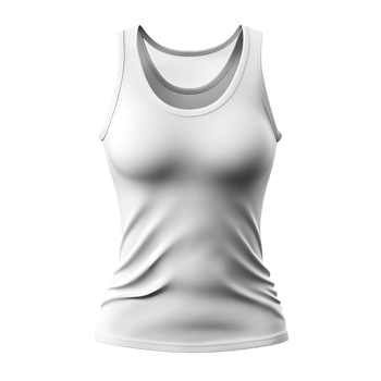 White Sleeveless Tank Top on Plain Background png
