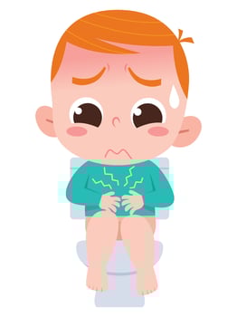 Baby Experiencing Stomach Pain While on Toilet vector