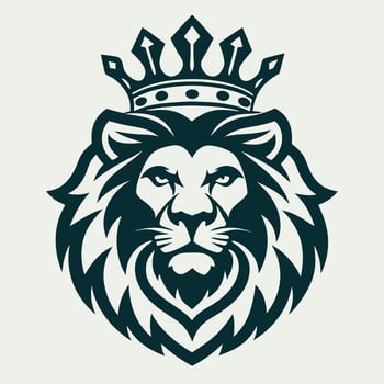 Majestic Lion Logo Crown Illustration vector