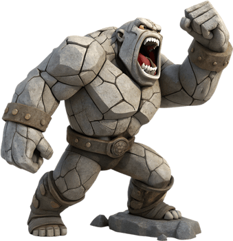 Golem magic stone creature for cartoon character. . png