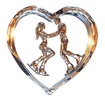 Beautiful Heart-Shaped Frame Featuring a Couple Skating Together for a Passionate Moment png