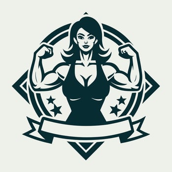 Silhouette of a Fitness Woman Doing Exercises in a Modern Gym vector