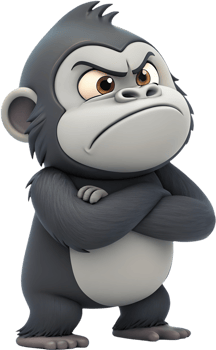 Cute and Playful Gorilla Cartoon Clipart for All Ages. . png