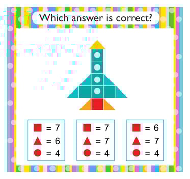 Math activity for kids. Find the correct answer.Cartoon airplane. vector