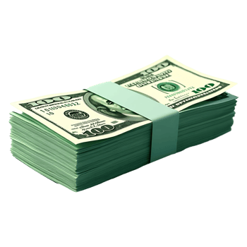 Wealth and Success Stacked US Dollars Concept Illustration png