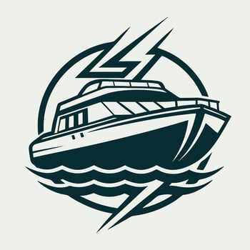 Electric Boat Illustration for Logo and Branding Purposes Template vector