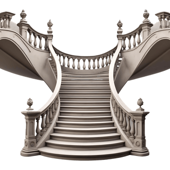 Vintage European Style Staircase Ideal for Mansions and Luxury Venues png