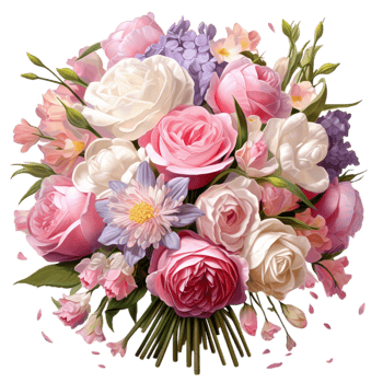 Beautiful bouquet of colorful and fragrant flowers png