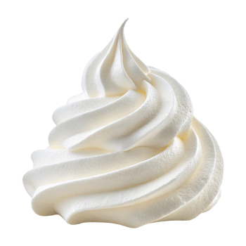 Fluffy Whipped Cream with Smooth Peaks Against a Transparent Background png