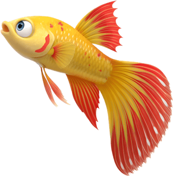 Bright and Lively Guppy Fish Art with Dynamic Fins. . png