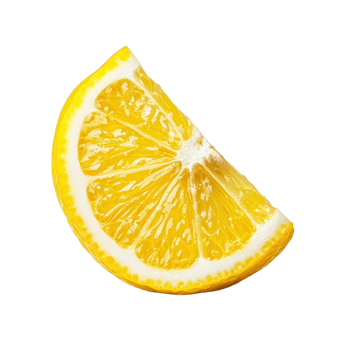 A juicy lemon wedge on a transparent background. Perfect for adding a citrusy touch to your designs. png