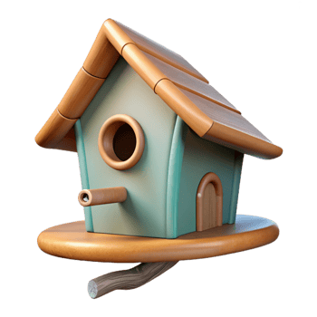 vibrant traditional Empty Birdhouse on a Branch Transparent Background authentic png