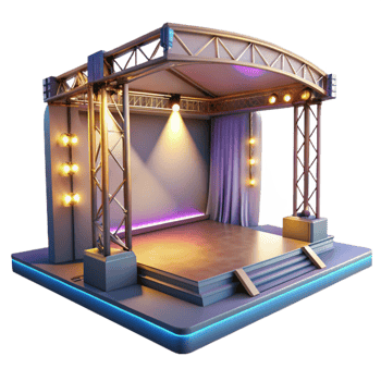 serene traditional Empty Digital Stage Soft Lighting Transparent Background authentic png