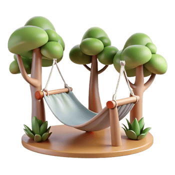 extraordinary rustic Empty Hammock Between Two Palm Trees Isolated exclusive png