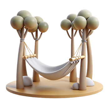 extraordinary modern Empty Hammock Between Two Palm Trees Isolated genuine png