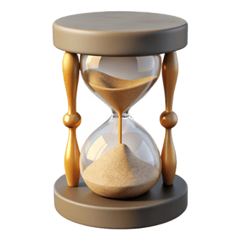 serene contemporary Empty Hourglass with Falling Sand Isolated high quality png