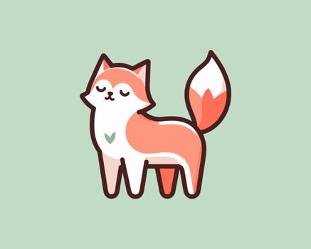 A cute fox with a heart on its face vector