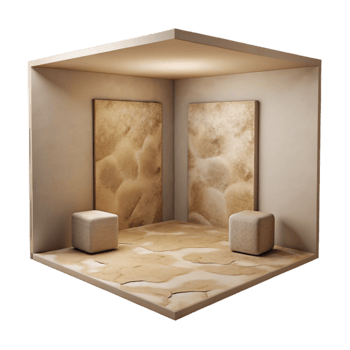 magnificent minimalist Empty Room with Beige Walls Transparent professional png