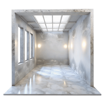elegant creative Empty Room with White Walls and Floor Cutout original png