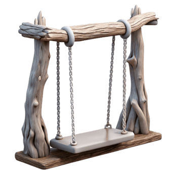 vibrant rustic Empty Swing Hanging From a Tree Transparent Background authentic png