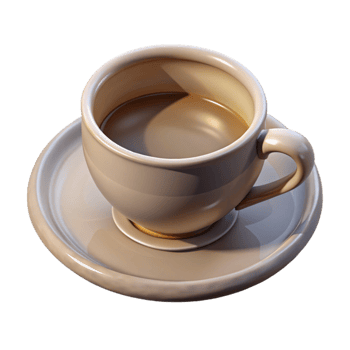 elegant rustic Empty Teacup and Saucer Levitating Together Cutout high quality png