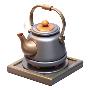 wonderful artistic Empty Teapot on a Stove Transparent Background high resolution png