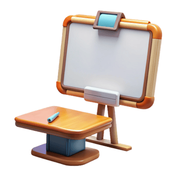 magnificent modern Empty Virtual Classroom with Whiteboard Transparent Background premium png