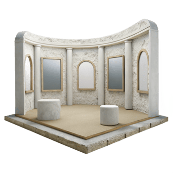 stunning creative Empty Virtual Museum with White Walls Cutout detailed png