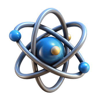 serene rustic Entangled Electrons Orbiting Nucleus Cutout Element detailed png