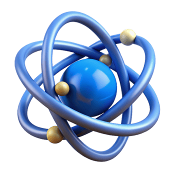 serene artistic Entangled Electrons Orbit Visualization Blue Rings Cutout Element high quality png